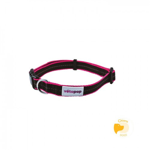 Нашийник за куче VetoPop черен с розово (снимка)